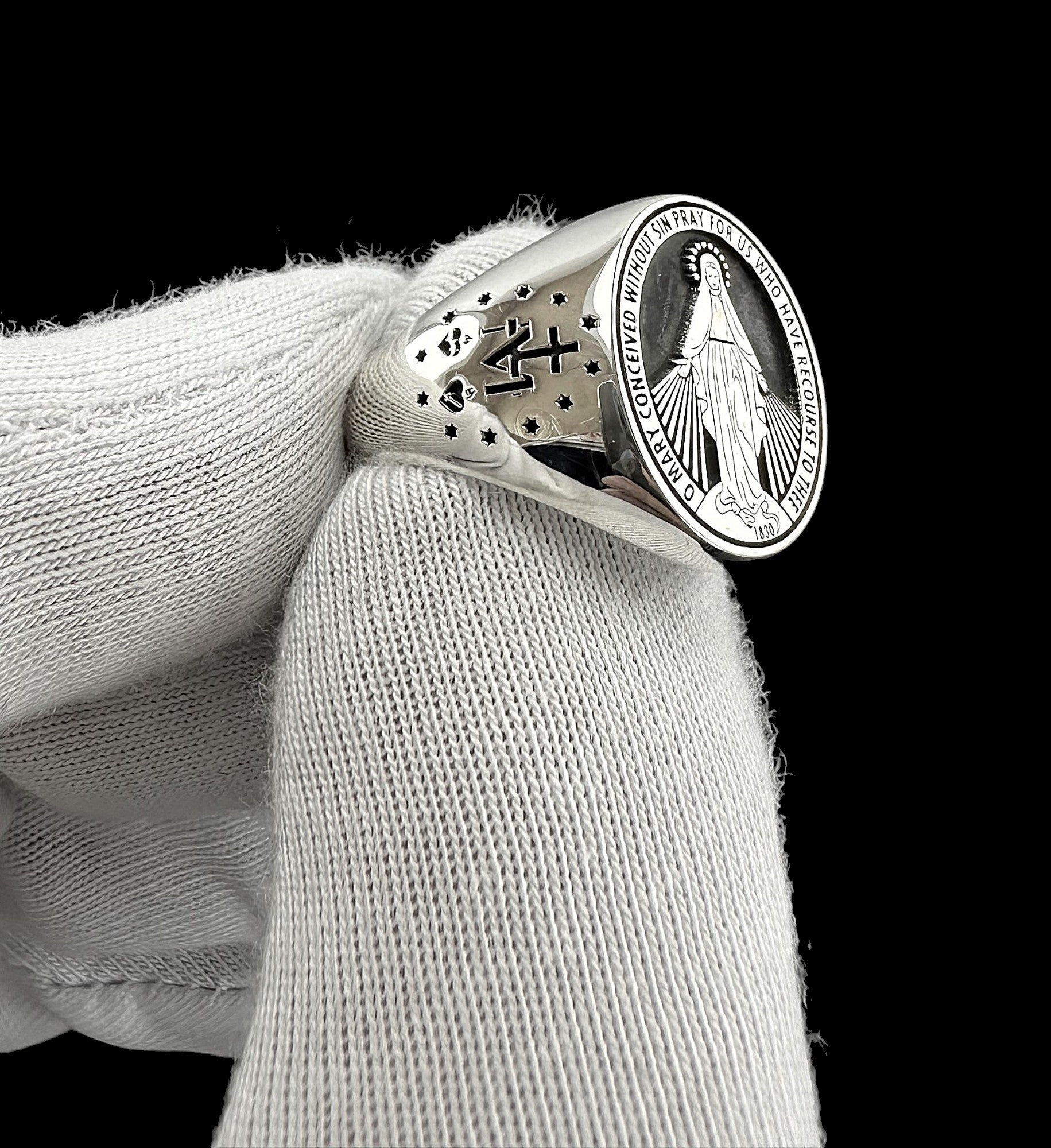 Marian Consecration Ring, Virgin Mary Ring, Sterling Silver Miraculous Virgin Mary ring, Christmas Ring, Christmas Gift