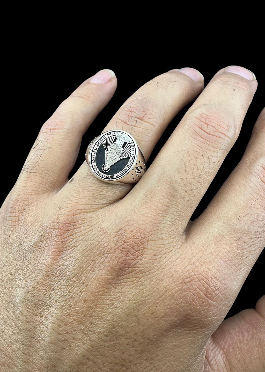 Marian Consecration Ring, Virgin Mary Ring, Sterling Silver Miraculous Virgin Mary ring, Christmas Ring, Christmas Gift