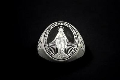 Marian Consecration Ring, Virgin Mary Ring, Sterling Silver Miraculous Virgin Mary ring, Christmas Ring, Christmas Gift