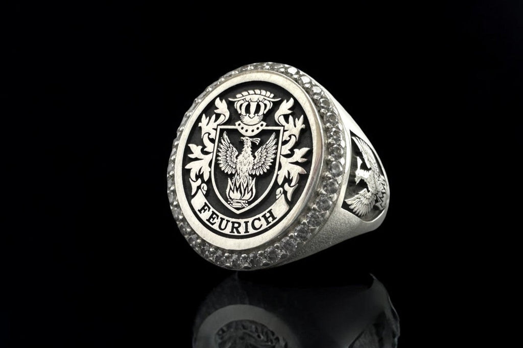 Oval Family Crest Signet Ring | Custom Coat of Arms Ring